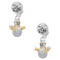 thumbnail image 1 of Two-tone Snowman with Crystal Buttons Clear Crystal Clip On Earrings, 1 of 3