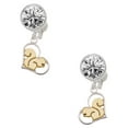 thumbnail image 1 of Two-tone Squirrel in Heart - Clear Crystal Clip On Earrings, 1 of 3