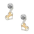 thumbnail image 1 of Two-tone Stallion Silhouette Heart Clear Crystal Clip On Earrings, 1 of 3