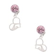 thumbnail image 1 of Delight Jewelry Silvertone Swimmer in Heart Pink Crystal Clip on Earrings, 1 of 5