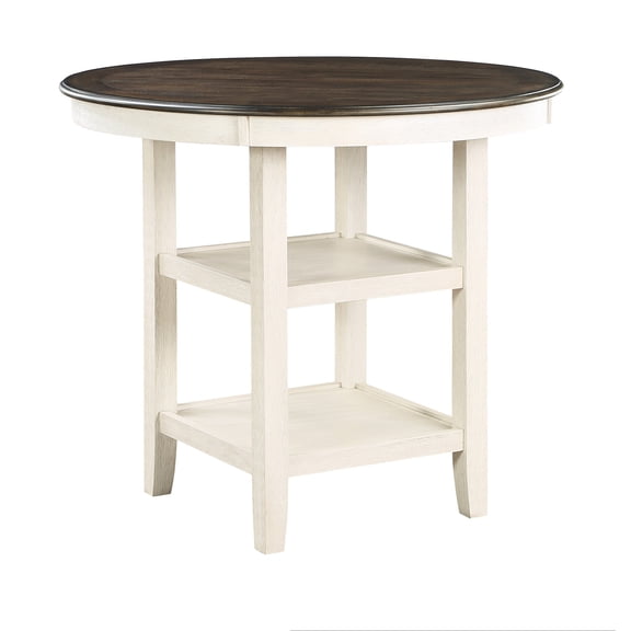 Two - tone Wood Finish - Dining Room Table with Decorative Versatility