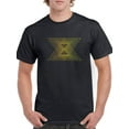 thumbnail image 1 of Two triangles in loop pattern Men Black T-Shirt, Male XX-Large, 1 of 4