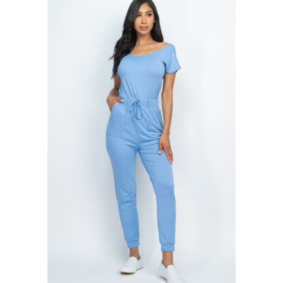 Two-way Shoulder Drawstring Jumpsuit