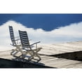 thumbnail image 1 of Two white wooden deck chairs on wooden boat dock reflecting in the water; Invermere  British Columbia  Canada Poster Pri, 1 of 2