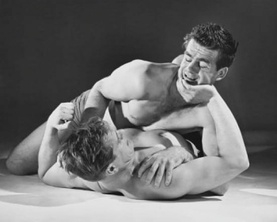 Two wrestlers wrestling Canvas Art - (18 x 24)