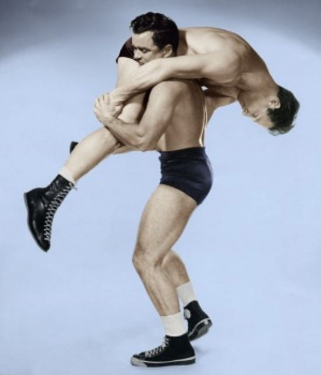 Two young adult men wrestling Canvas Art - (24 x 36)