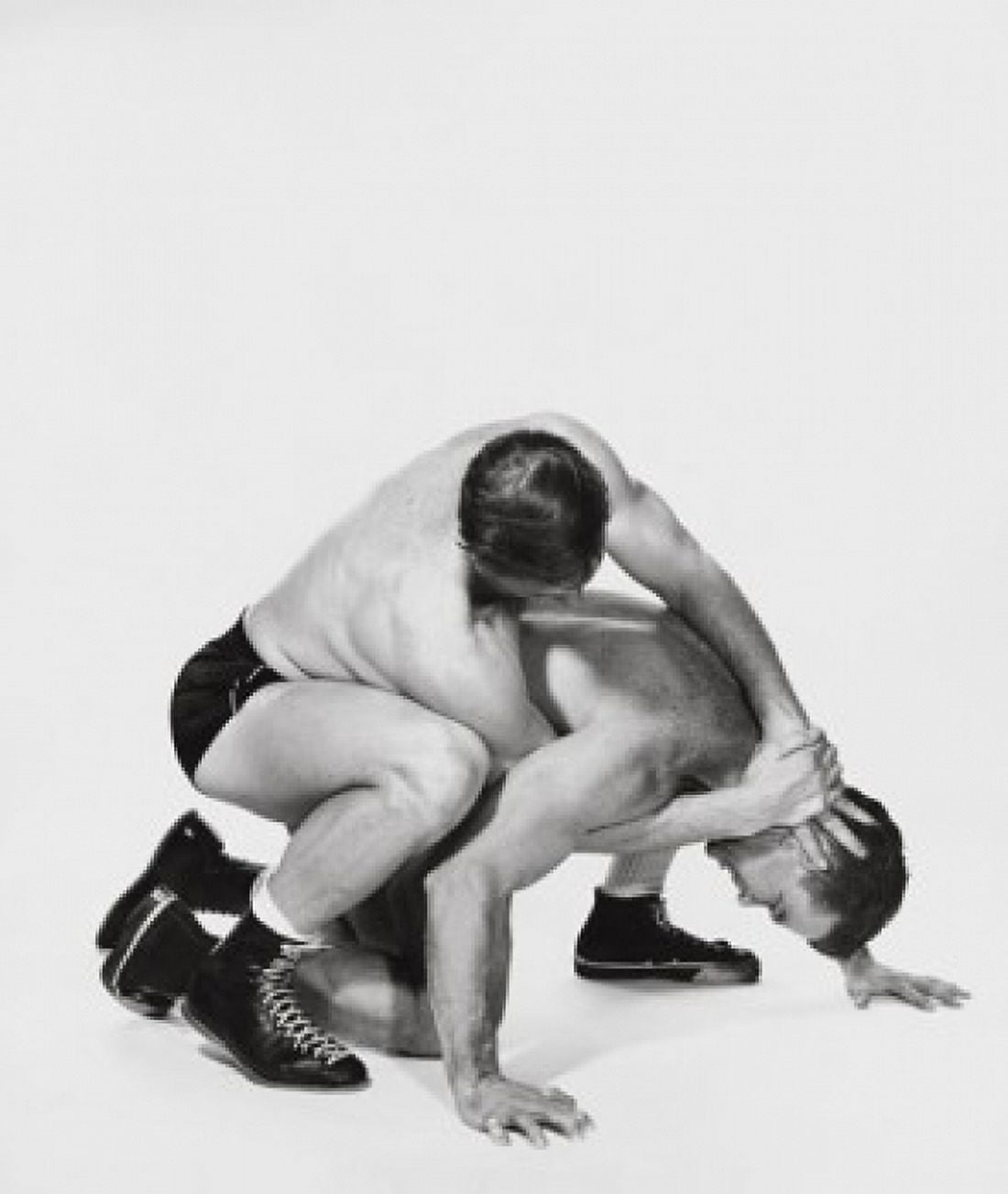 Two young men wrestling Canvas Art - (18 x 24)