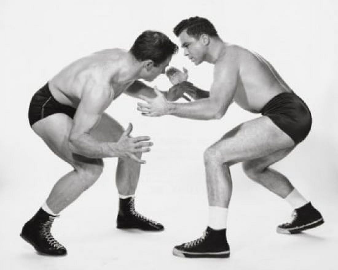 Two young men wrestling Canvas Art - (18 x 24)