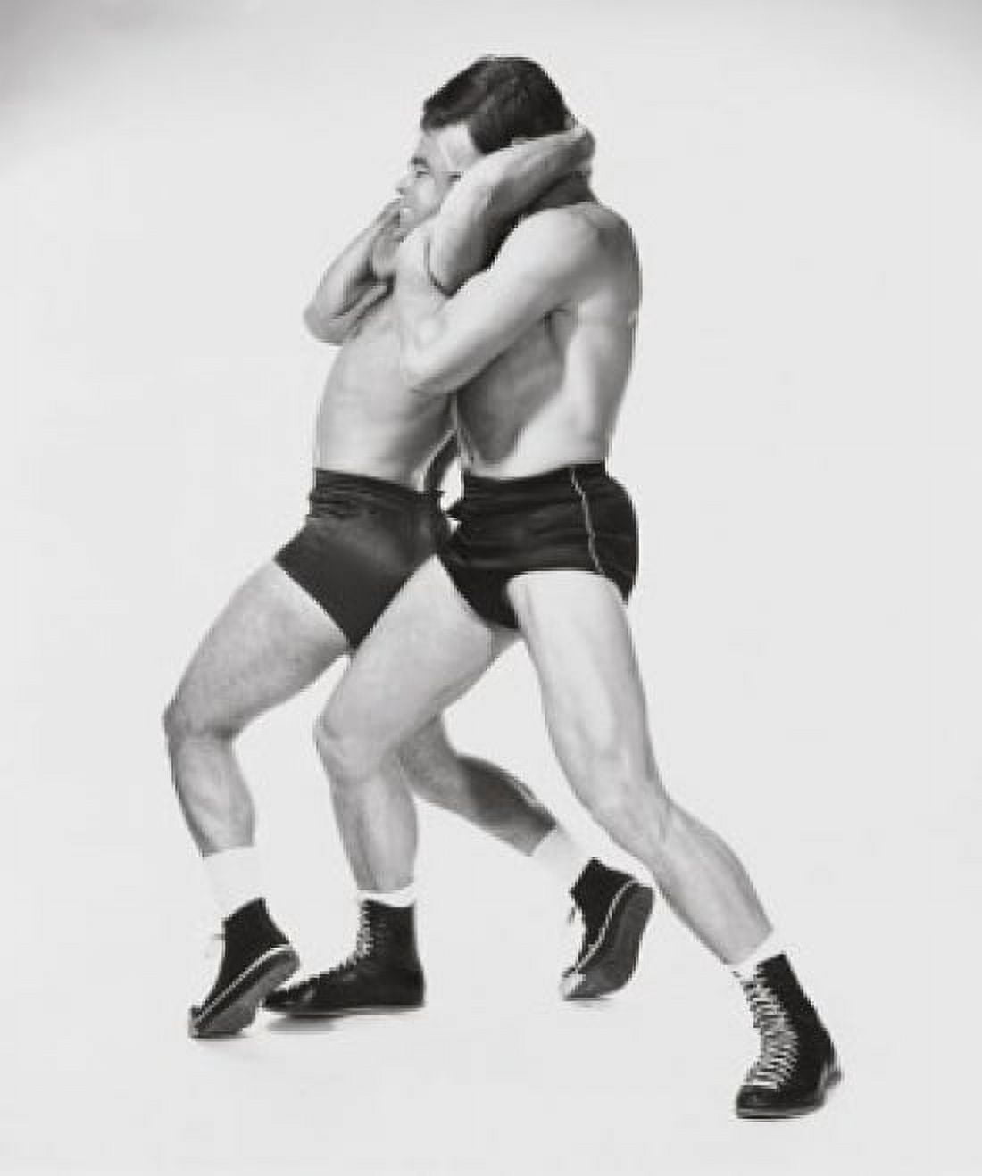 Two young men wrestling Canvas Art - (24 x 36)