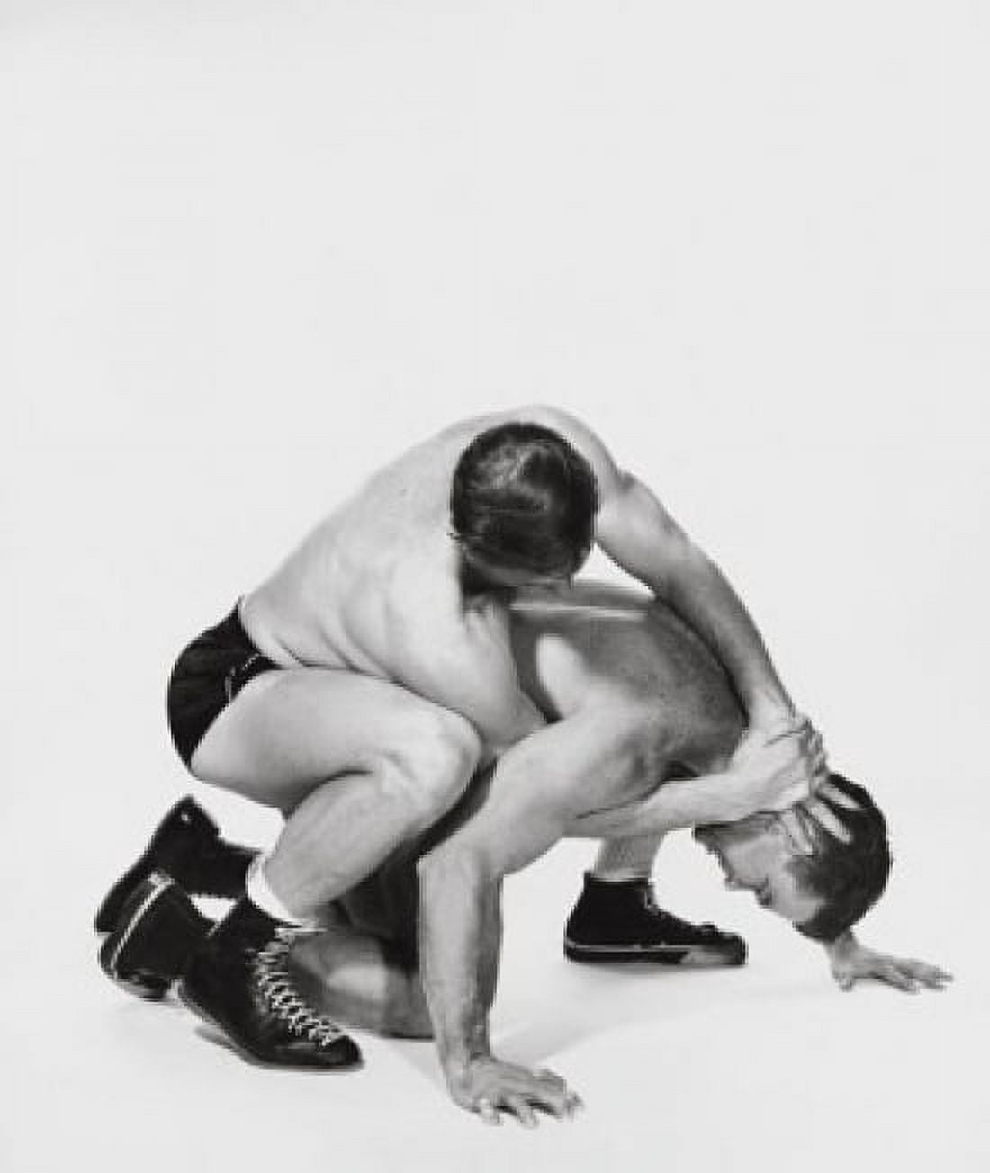 Two young men wrestling Canvas Art - (24 x 36)