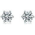 thumbnail image 1 of TwoBirch Round Moissanite Stud Earrings (.60 up to 2 CT DEW) Set in 925 Sterling Silver(1 CT DEW), 1 of 5