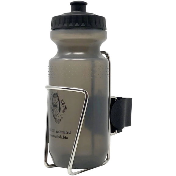 TwoFish QuickCage Water Bottle Cage: Stainless, 21oz Bottle Included