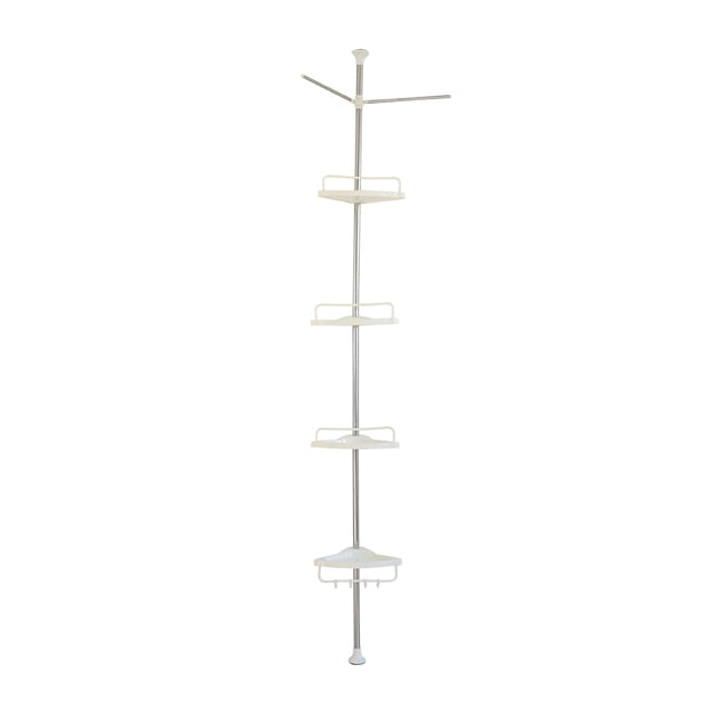 TwoLLL 4 Tier Bathroom Telescopic Rod Shelf Durable Rust Proof Shower ...