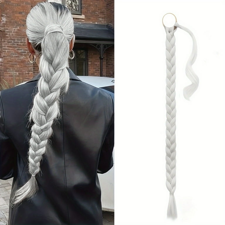 TwoLLL BARSDAR 26 Inch Long Braided Ponytail Extension With Hair