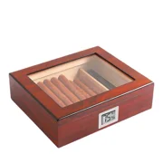 TwoLLL  Guevara Cedar Wood Cigar Travel Humidor Box Portable Cigar Case Humidifier Hygrometer Cigar Humidor Sigaren Box For Men