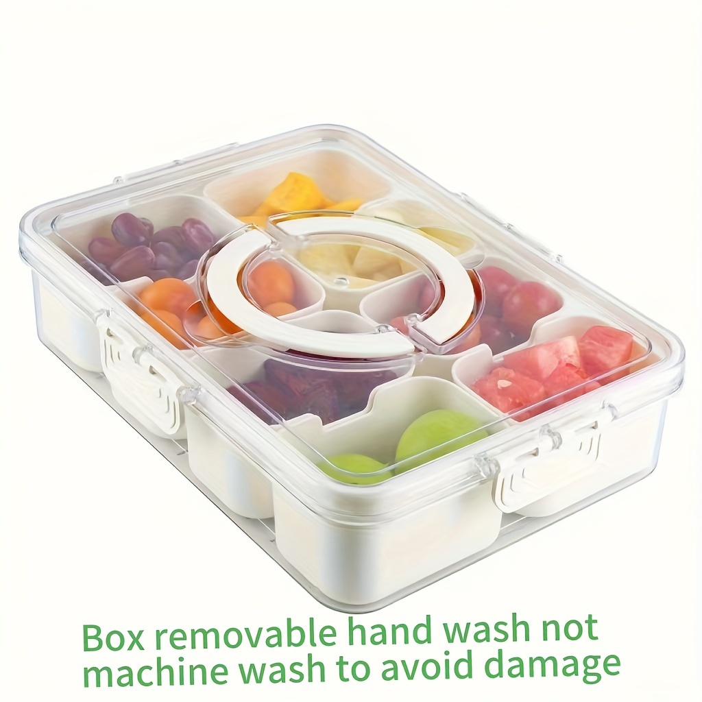 TwoLLL Stackable 8-Compartment Food Box With Handle - Detachable ...
