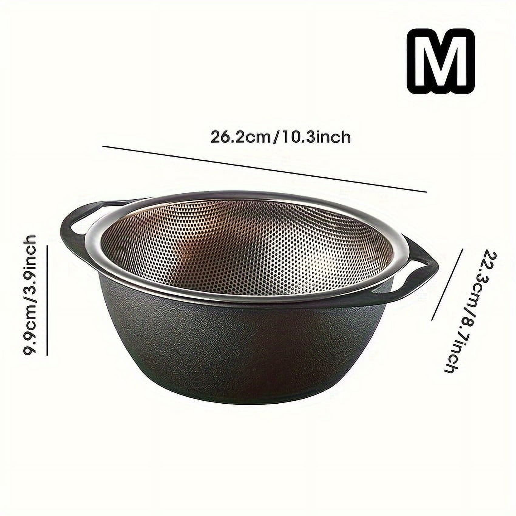 TwoLLL Versatile Stainless Steel Kitchen Colander - Easy-Clean Dual ...