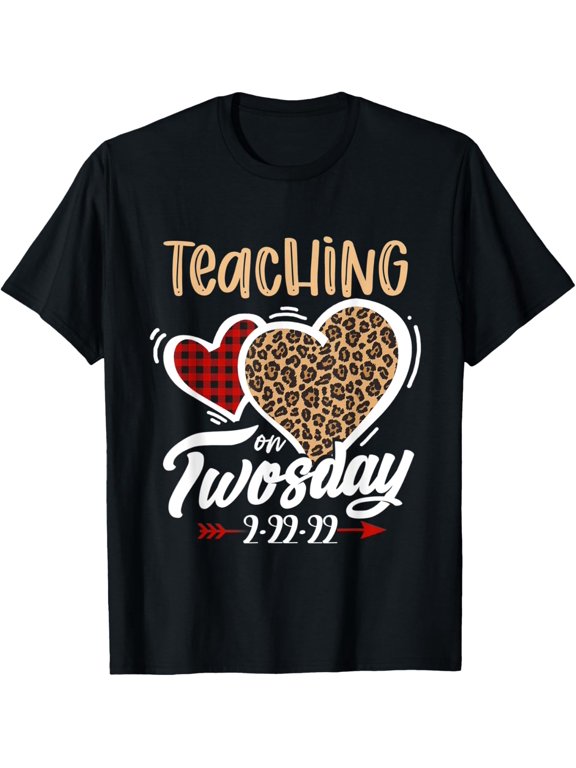 Twosday Shirt Teaching on Twosday 2.22.22 Funny Math Teacher T-Shirt men and women can wear, black, white, gifts