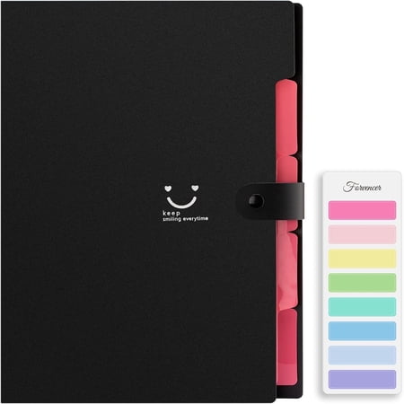 Twotrees 2pcs Folding-File Expanding File 2pcs, Plastic Expandable File Folder - Black&Blue