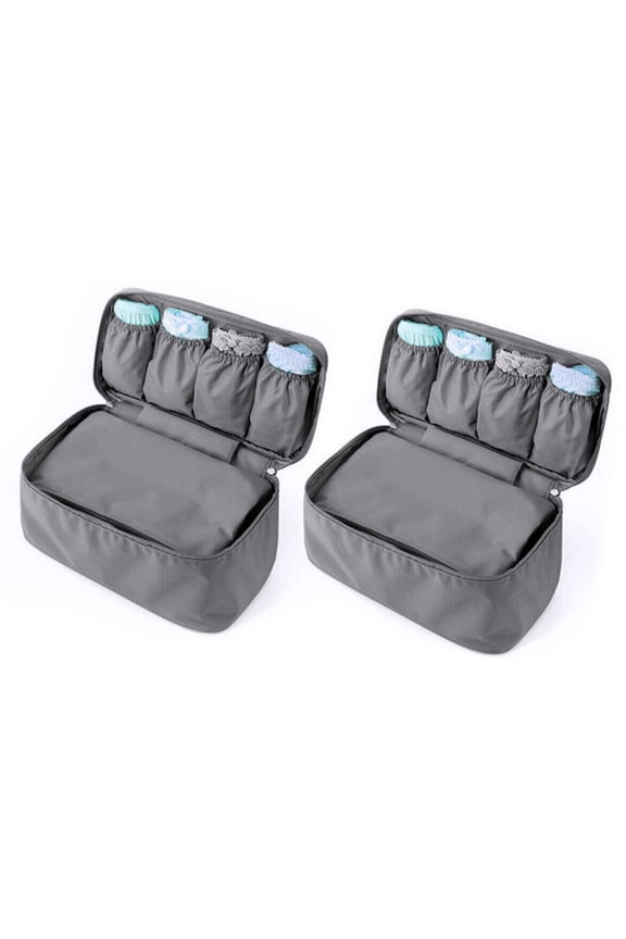 Twotrees Portable Multi-Functional Bra Organizer Case Travel Storage Bag Gray