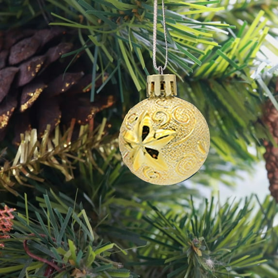 Twowood 30Pcs Glitter Christmas Balls Pendant Anti-deform Plastic Holiday Gift Festival Balls Pendants Home Decor