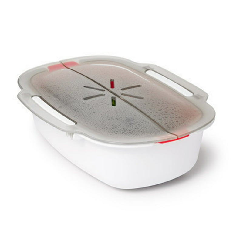 Plastic Microwave Steamer With Lid, Double-layer Food-grade