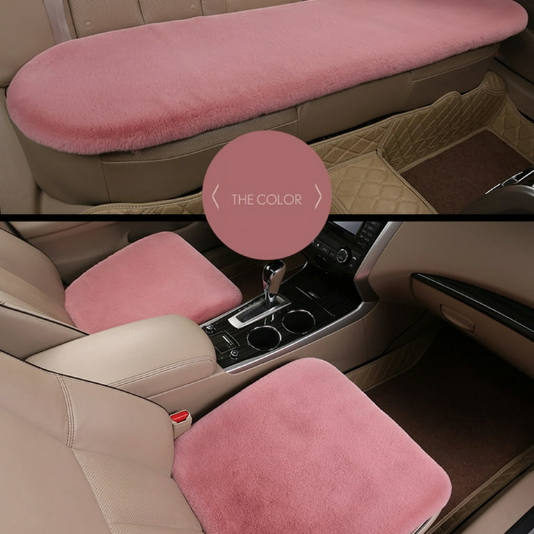 Seat Cushion Car Front Seat Cushion, Soft Warm Faux Rabbit Winter Auto Seat  Cover, Plush Vehicle Seat Protector Pad with NonSlip Backing, Car