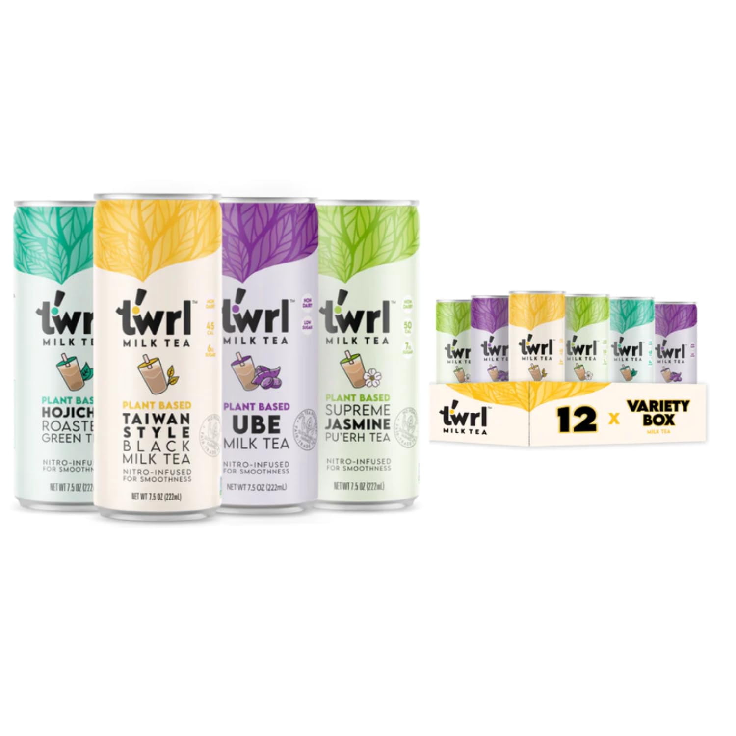 Twrl Supreme Jasmine Milk Tea Cans - 12 cans x 7.5oz case main image 1