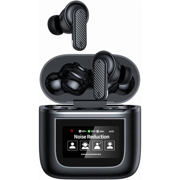 Tws Bluetooth Touch Screen Earbuds With Screen Active Noise Cancelling Anc Tws Wireless Touchscreen Earbuds For Small Ears Canals For Iphone Android Blue Tooth Ear Buds Wireless Earphones Bluetooth