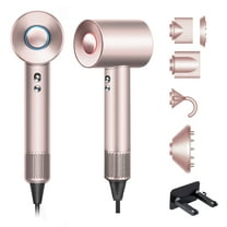Twshouse High-Speed Hair Dryer,110,000 RPM Negative Ionic Blow Dryer Fast Drying Thermo Control Low Noise Lightweight with 5 Magnetic Nozzle for Home/Travel/Salon/Gift Pink