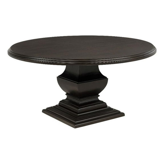 Coaster Twyla 60" Round Traditional Wood Dining Room Table in Dark Cocoa