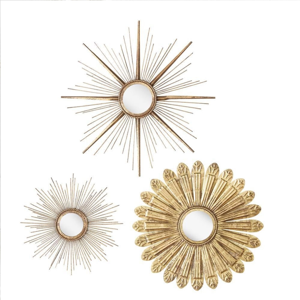 Daria Gold Sunburst Decorative Accent Mirror Set