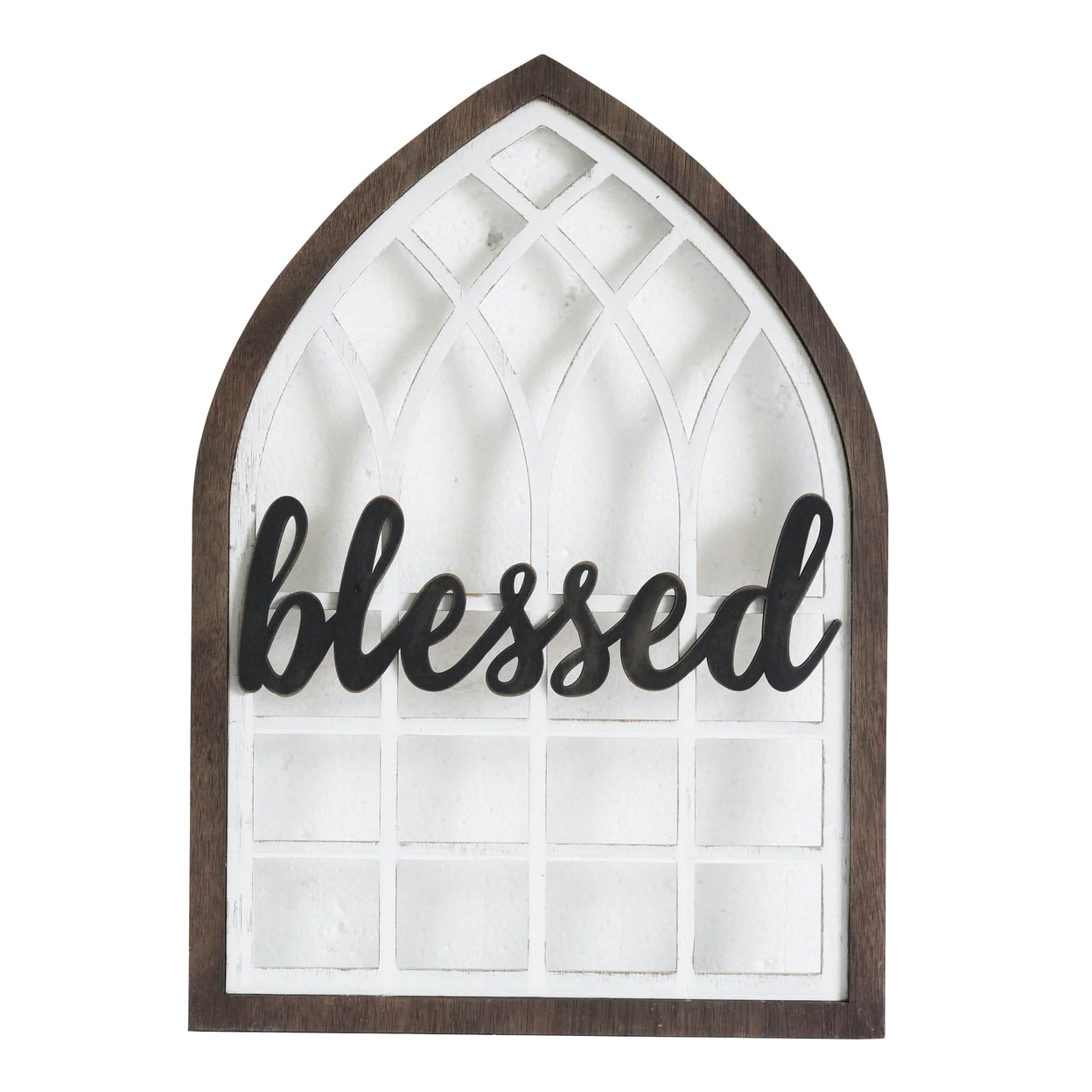 Rustic Brown and White Wood Interchangeable Arch Wall Art