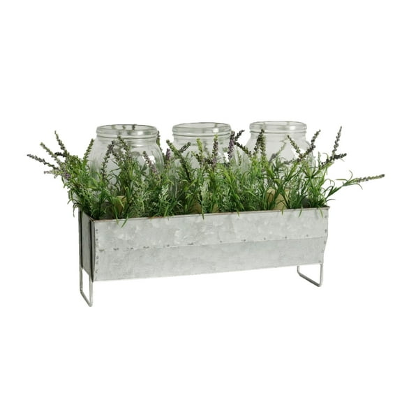 Tx USA Corporation Tabletop Decorative Metal, Glass Box with Forsythia