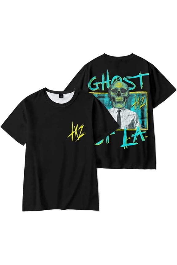Tx2 GHOST OF LA Merch Short Sleeve T-shirt Unisex Fashion Crew Neck Top