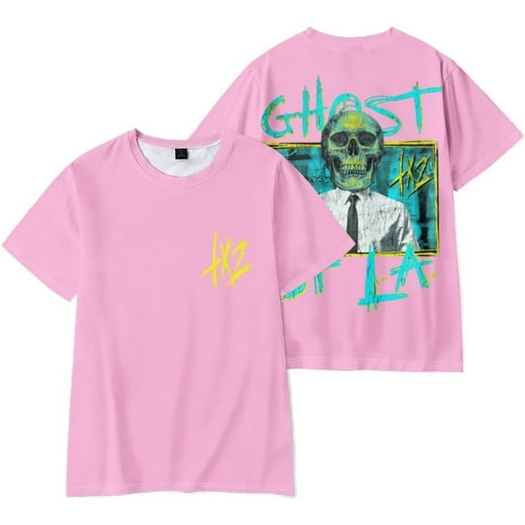 Tx2 GHOST OF LA Merch Short Sleeve T-shirt Unisex Fashion Crew Neck Top