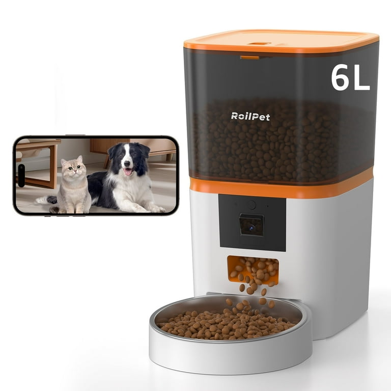 RoilPet 自動給餌器 カメラ付き Roilpet 6L Automatic Pet Feeder for Cats Dogs Rabbits with Camera
