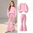 thumbnail image 1 of Txenfivo Girls Sweatsuits 2 Piece Sets with Bootcut Pants Long Sleeve Casual Outfit Matching Sets for Girl, 5-16, 1 of 9