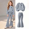 thumbnail image 1 of Txenfivo Girls Sweatsuits 2 Piece Sets with Bootcut Pants Long Sleeve Casual Outfit Matching Sets for Girl, 5-16, 1 of 9