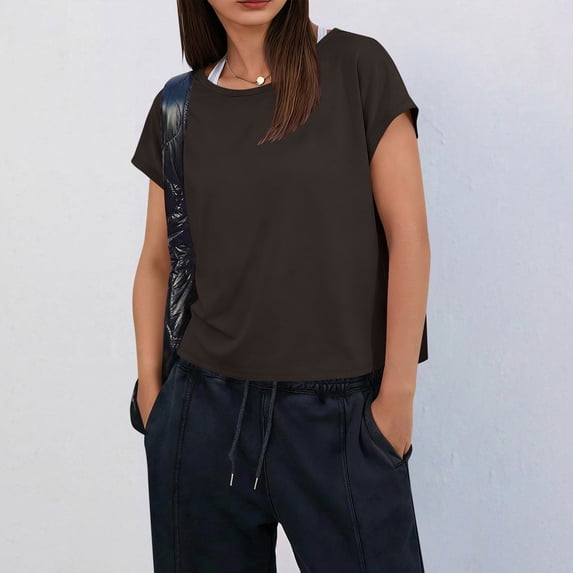 Txenfivo Oversized Open Back Sweatshirts for Womens Fall Spring Long Sleeve Workout Shirts Crew Neck Casual Crop Athletic Tee Tops, S-2XL