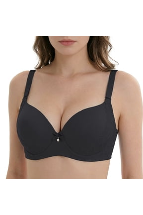 Txenfivo Plus Size Bras for Women Lace Push Up Full Coverage Underwire T-Shirt Bra Lightly Lined Womens Everyday Comfort Bra, 36C-50DDD