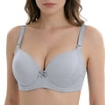 thumbnail image 1 of Txenfivo Plus Size Bras for Women Lace Push Up Full Coverage Underwire T-Shirt Bra Lightly Lined Womens Everyday Comfort Bra, 36C-50DDD, 1 of 9