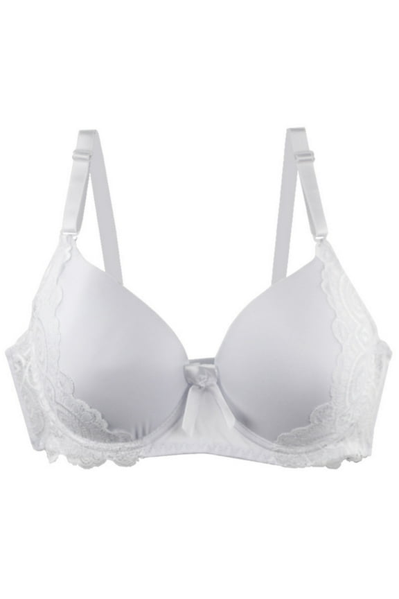 Plus Size Women's Smooth Full Coverage Underwire T-Shirt Bra Lightly Lined Lace Everyday Comfort Bra, Non Padded, 36DD-52DD/E