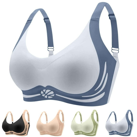 Txenfivo Wireless Support Bra for Women High Support Full Coverage Bra Seamless Bra Super Gather Bras Paddede Push Up Bra Comfortable, M-2XL