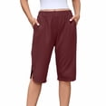 thumbnail image 1 of Livrdious Bermuda Shorts for Women High Waisted Wide Leg Loose Fit Shorts Womens Summer Linen Shorts with Pockets, Knee Length, S–5X, 1 of 7