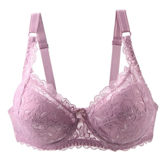 Txenfivo Women's Plus Size Full Coverage Lace Underwire Lace Bra Padded Push Up Bra for Everyday Comfort, 34D-48DD