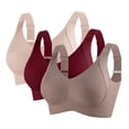 thumbnail image 1 of Txenfivo Women's Wireless Bras with Side Support Full Coverage Push Up Padded Bralettes Seamless T-Shirt Bra for Women Daily Comfort, 3-pack, 34B-44C, 1 of 8