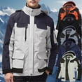 thumbnail image 1 of Txeol 3 In 1 Mens Winter Warm Ski Hoodie Skiing Jackets Outdoors Hiking Climbing Coats Outdoor Thicken Hoodies with Pockets,Dark Gray,XS, 1 of 4