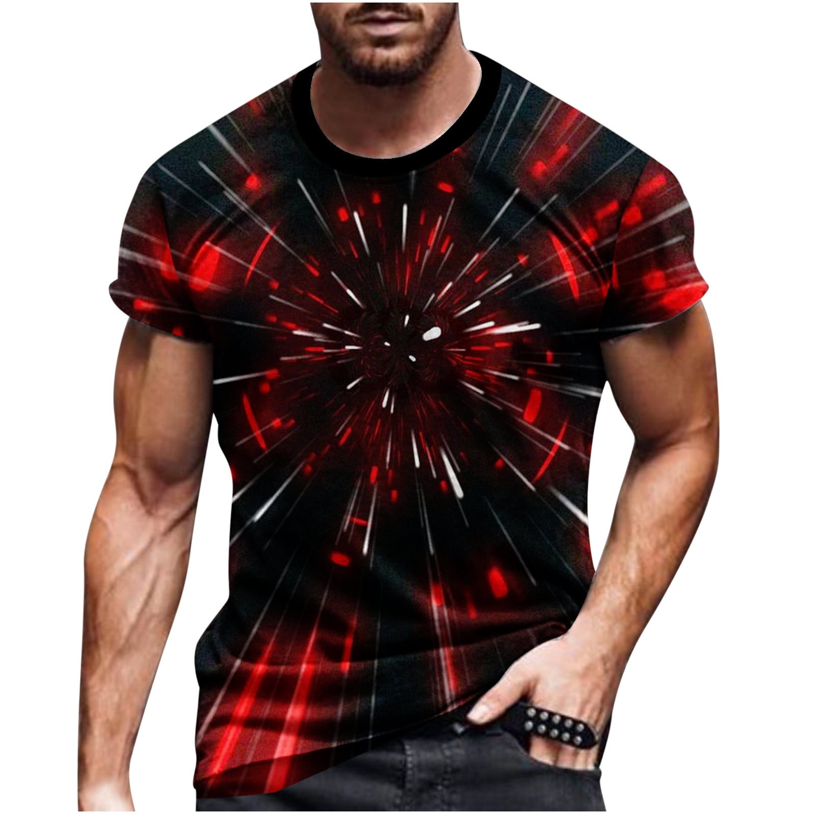 Txeol 3D Muscle Shirts for Men,Mens Big and Tall Graphic Tshirts,Men's