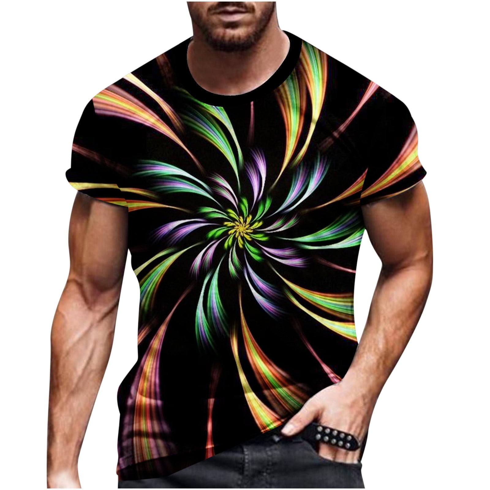 Txeol 3D Muscle Shirts for Men,Mens Big and Tall Graphic Tshirts,Men's